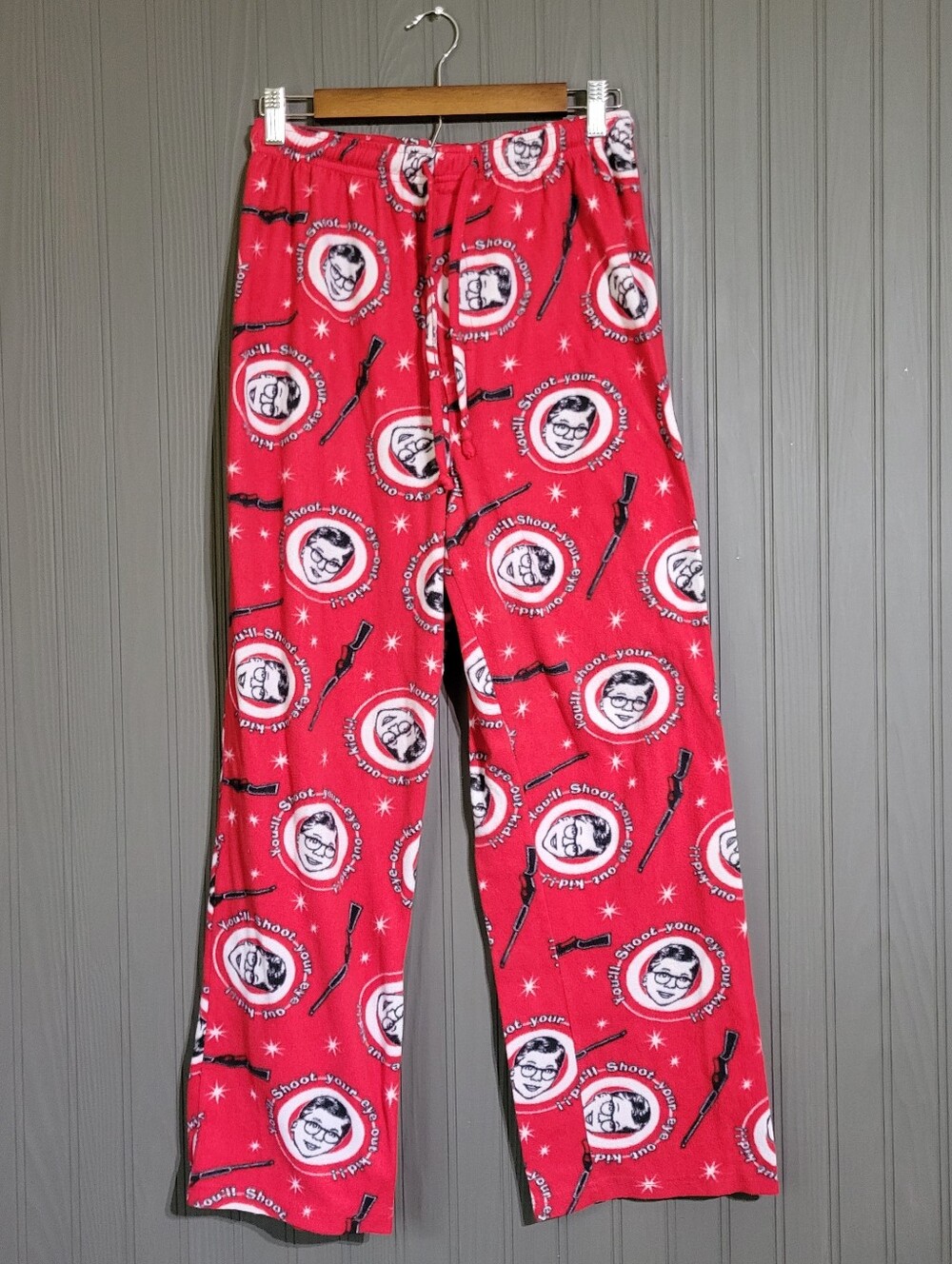 A Christmas Story Fleece Pajama Pants Lounge Ralphie Print Red Men's Medium